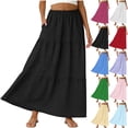 thumbnail image 1 of Sentmoon Skirts for Women High Waisted Solid Color Spring Boho Skirt Eyelet Pleated Skirts for Women Holiday Active for Office, Work, and Professional Settings M, 1 of 9