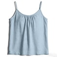 thumbnail image 4 of Uootdi Women's Tops Round Neck Sleeveless Ruched Detail Casual Blouses Summer Vacation Style Lightweight Breathable Loose Fit Shirts Gift, 4 of 7