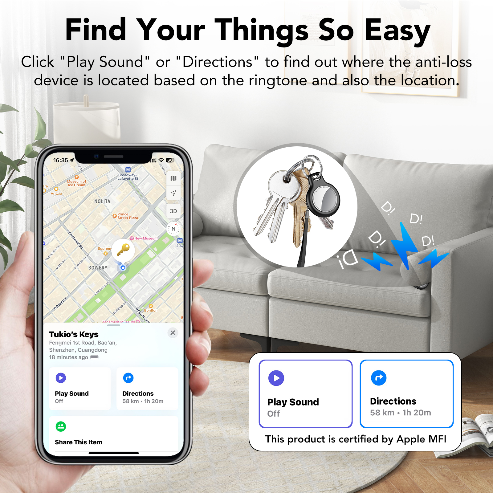 Tukio Bluetooth Tracker 4-Pack with Find My Support photo 7