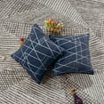 thumbnail image 5 of REGALWOVEN 2 Pack Polyester Cushion Covers Stylish Simplicity Sofa Throw Pillowcases, 18"x18" Dark Blue, 5 of 8
