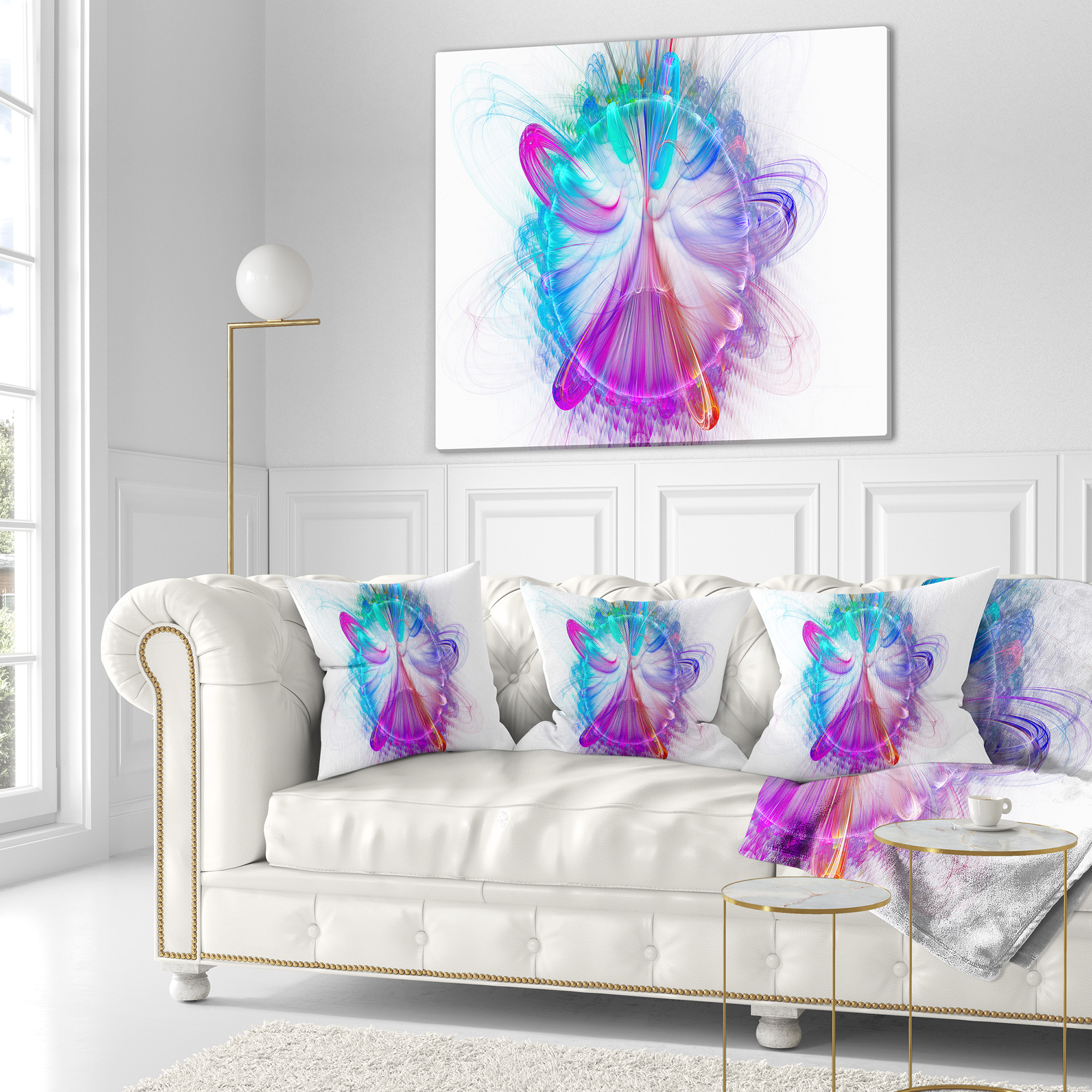 Designart Vortices of Energy Fractal Pattern - Abstract Throw Pillow - 18x18