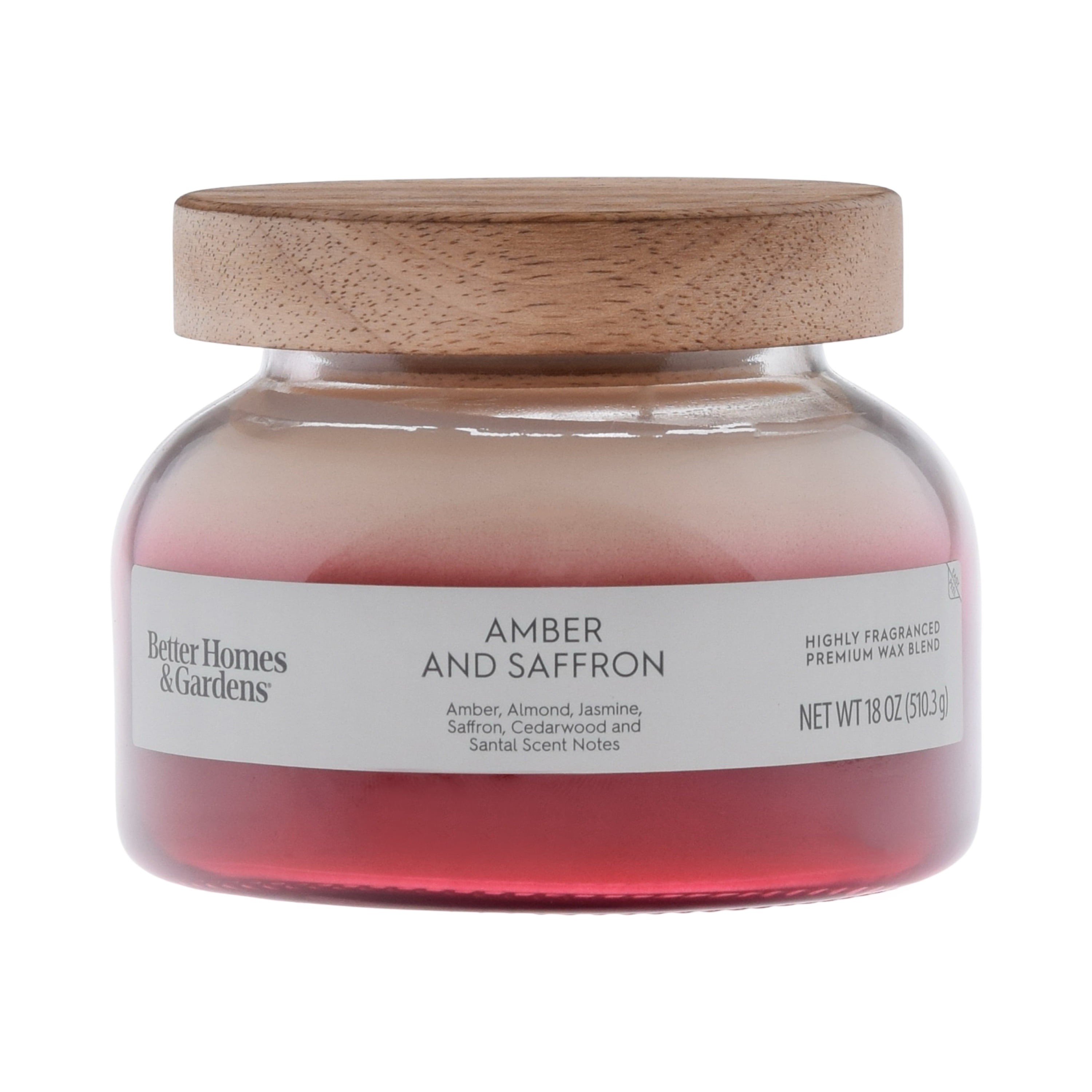 Better Homes and Gardens Amber and Saffron Scented 2-Wick Ombre Jar Candle 18oz.