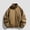 c01Yellow, variant on (M-5XL) Plus Size Sherpa Lined Stand Collar Jacket for Men Arm Zip Pocket Rib Cuff Hem Top Warm Insulated Winter Street Coat Black M