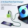 thumbnail image 2 of Type C Charger Fast Charging, Dual Port Charger Block with 2pcs USB C Cable 10FT, USB C Block Wall Charger Adapter Plug Charger Station w/ Type C Charging Cable Compatible for iPhone, Android, Green, 2 of 7