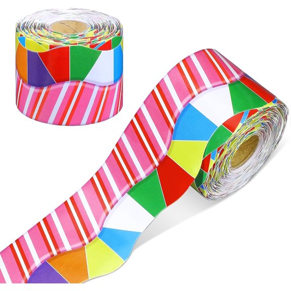 69 Feet Candy Scalloped Bulletin Board Border for Classroom | Dimensional Look Border for Bulletin Board, Classroom Chalkboard Wall Decor, Back to School Party Decoration