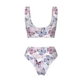 thumbnail image 5 of Daiia Butterflies in Pastel Women's Bikini Set Two Piece Swimsuit High Waisted Bikini Adjustable Straps Bikini Perfect for Beach, Pool, and Summer Vacation-X-Large, 5 of 9