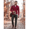 thumbnail image 7 of JWD Men Zip Mock Neck Ribbed Long Sleeve Shirts Stretch Fitted Knit Pullover Wine Red XL, 7 of 7