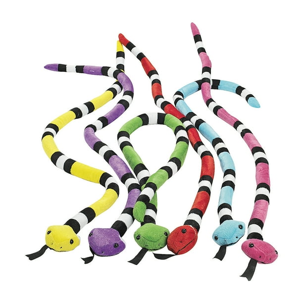 Plush Bright Snakes Party Favors 12 Pieces