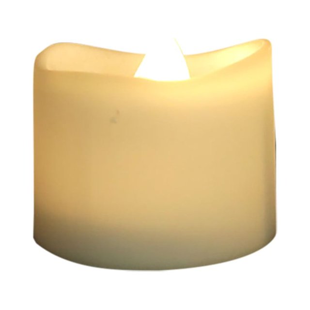 Electronic Candle Lamp with Corrugated Small Tea Wax Timer Function Candle Lamp