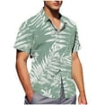 thumbnail image 2 of Xysaqa Men's Big & Tall Short Sleeve Hawaiian Beach T-Shirts Summer Button-Down Shirts Casual Blouses Tops 2X 3X 4X Clearance, 2 of 6