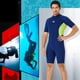 thumbnail image 4 of Trajes de baño para mujer de 1,5 mm Traje de baño ultrafino de manga corta Traje de baño profesional de secado rápido para hombre Cálido para bucear Surf Natación Hombre, Navy L Inevent OD019361-21, 4 of 7