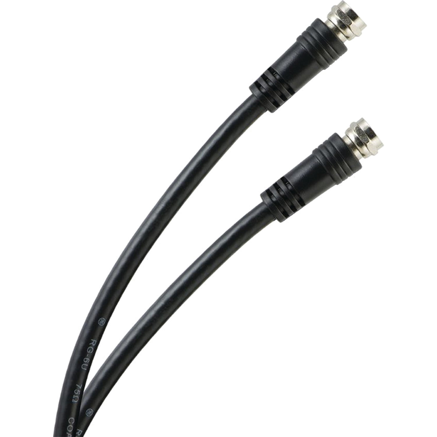 GE 50ft Coaxial Cable, F-Type Connectors, Black, 33600