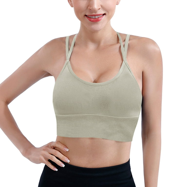 Womens Grils Sport Bralettes Workout Tank Tops Yoga Crop Top Built