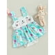 thumbnail image 3 of Vestido de Pascua para niñas pequeñas, mono informal sin mangas con estampado de conejito, vestido de verano informal de corte A con conejo, 3 of 8