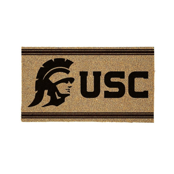 Evergreen University of Southern California Logo Turf Mat, Brown- 28 x 16 Inches Indoor Outdoor Doormat
