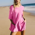thumbnail image 2 of HXWCHs Solid Color Jumpsuits for Women, Women's Summer Oversized Tee Romper Casual Athletic Backless Loose Shorts Jumpsuit Overalls for Workout and Daily Wear XXL Hot Pink, 2 of 6