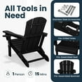 thumbnail image 3 of JUSTLET Folding Adirondack Chair set of 2, All-Weather Fire Pit Chairs, HDPE Adirondack Chairs with 2 Cup Holder, Outdoor Lawn Chair for Patio Garden, Black, 3 of 9