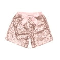thumbnail image 4 of CYRBOKO Girls Sequins Shorts, Elastic Waist Cotton Holiday Performance Dancewear Shorts Pink Size 3-4 T, 4 of 6