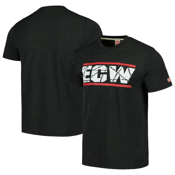Men's Homage Heather Black ECW Tri-Blend T-Shirt