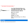 thumbnail image 2 of Front Right Windshield Wiper Arm - Compatible with 2003, 2005 - 2006 Chevy Silverado 1500 HD, 2 of 2
