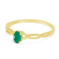 thumbnail image 3 of 14k Yellow Gold Oval Emerald Ring, 3 of 6