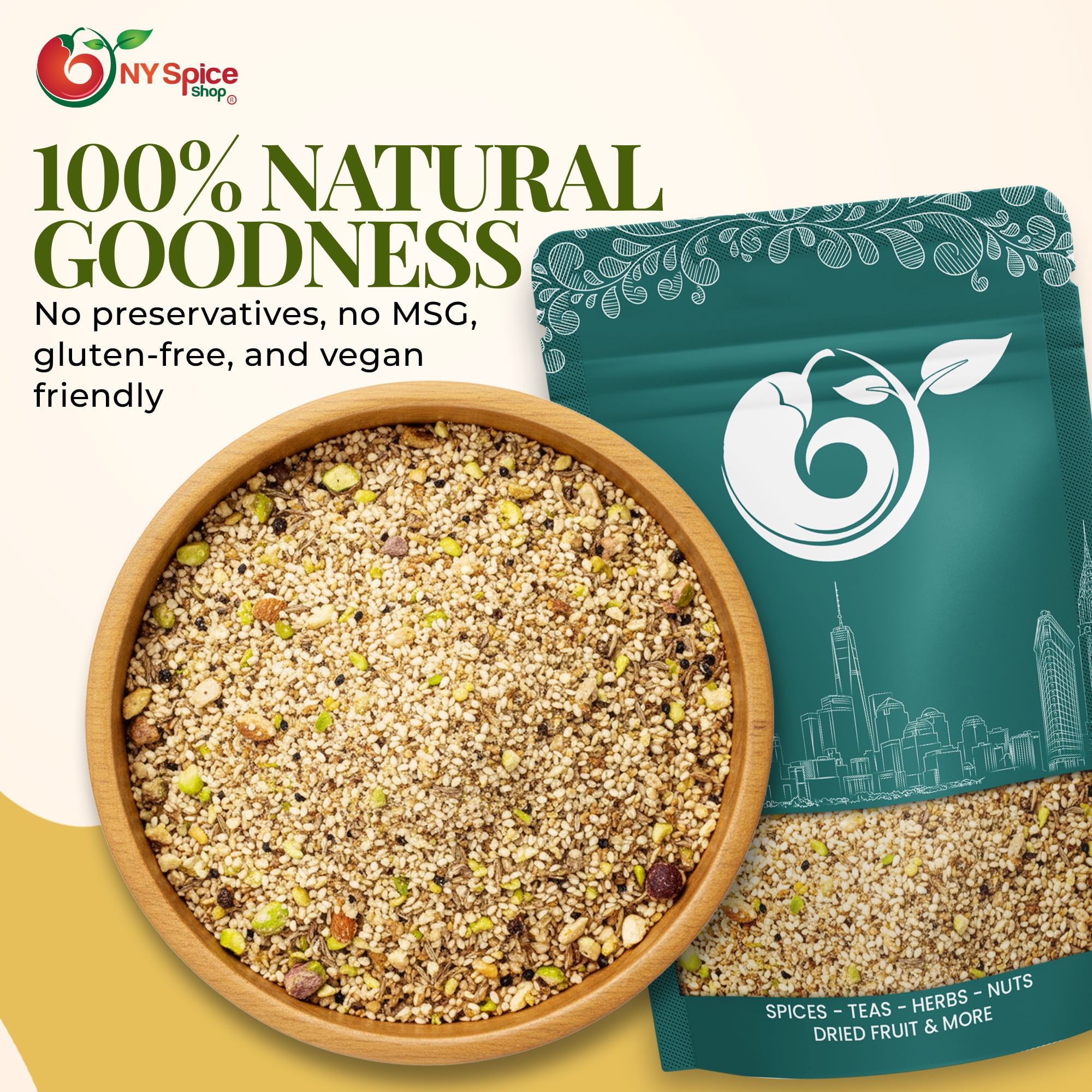 NY SPICE SHOP Dukkah Spice Blend - 08 Ounce - Middle Eastern Dukkah Blend - Traditional Egyptian Dukkah Mix Seasoning of Nuts and Spices - Perfect for Middle Eastern Cuisine