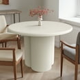 thumbnail image 2 of Kithkasa Modern Round Dining Table for 4, Circle Dining Room Table 45" with Pedestal, Dining Table for Kitchen Dining Room,White(Table Only), 2 of 7