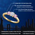 thumbnail image 2 of Gem Stone King 10K Yellow Gold White Moissanite and Pink Lab Grown Diamond Engagement Ring for Women | 1.00 Cttw | Round 5MM | Gemstone Birthstone | Size 6, 2 of 7