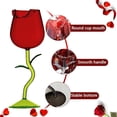 thumbnail image 3 of Rose Shaped Red Wine Glass 9.5 oz Tall Stemware Elegant Wine Tasting Glass for Red and White Wine Home Bar Dining Room Durable Stable Base Comfortable Grip for Parties Events Gift,8.46inch., 3 of 7