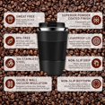 thumbnail image 3 of 2 pcs Travel Mug,380ml/13oz Insulated Coffee Cup with Leakproof Lid - Insulation Stainless Steel for Coffee and Tea(Black -Qin, 3 of 5