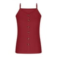thumbnail image 6 of ABATAB Going out Tops for Women Sleeveless Blouse Round Neck Button down Plain Vest Shirts Spaghetti Strap Summer Casual Basic Tops, 6 of 6
