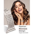 thumbnail image 7 of Wearlizer Metal Band Compatible with Samsung Galaxy Watch 8 40mm 44mm & Watch 8 Classic 46mm, Stainless Steel Chain Bracelet Band for Women, Dressy No Gap Adjustable Link Strap, 7 of 7