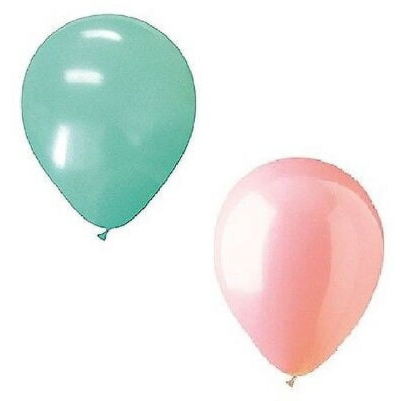 12 Light CORAL Pink 12 MINT Green 12" Party Baby Shower Wedding Latex Balloons