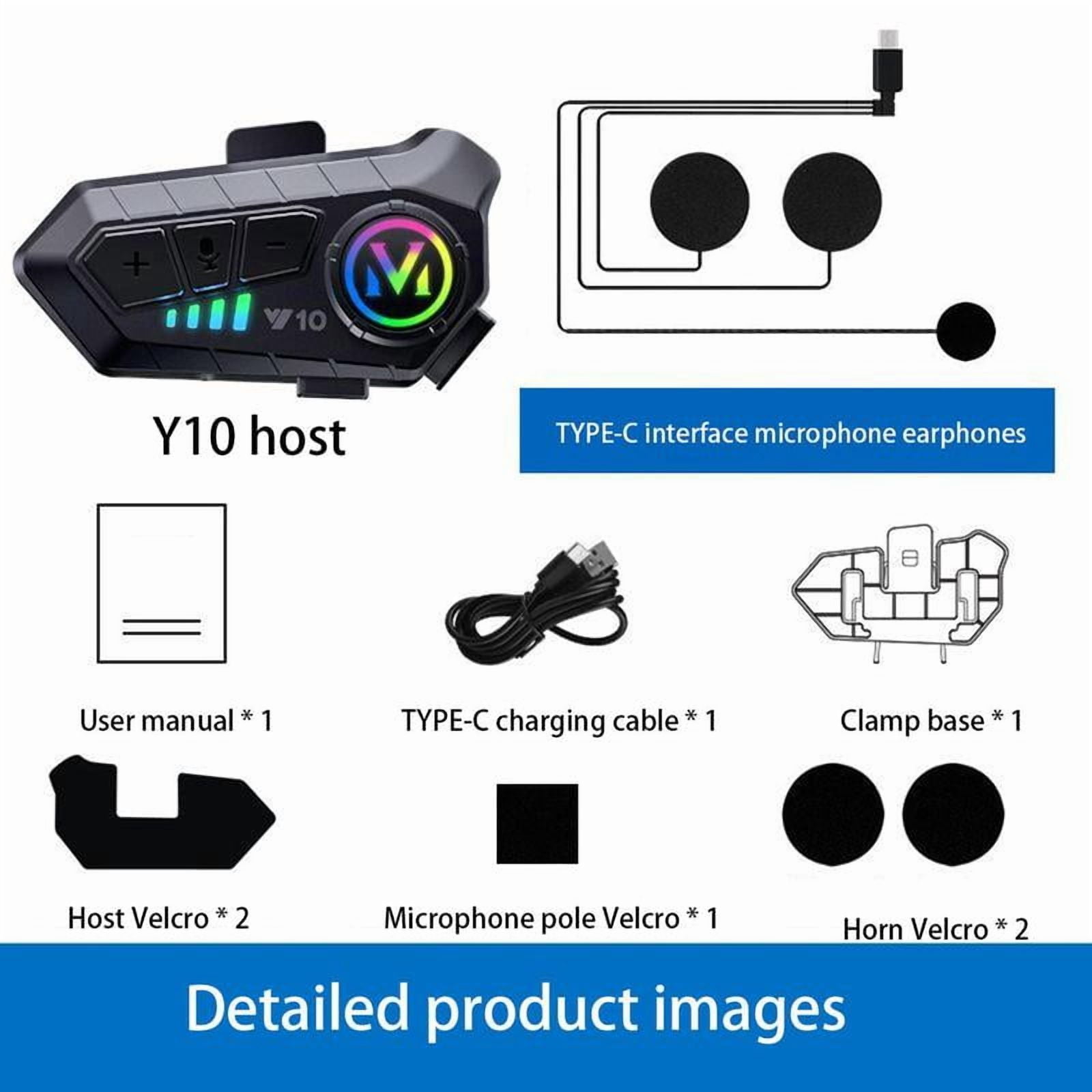 Rechargeable Motorcycle Helmet Speaker, IPX6 Waterproof Helmet Earphone with Automatic Response/Call Music Control, Compatible with All Helmets