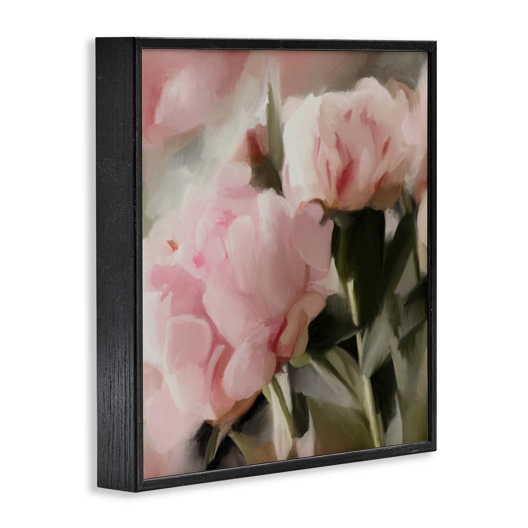 Stupell Industries Soft Floral Arrangement Botanical & Floral Painting Black Framed Art Print Wall Art, 12 x 12