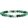 thumbnail image 1 of Natural Green Banded Agate Gemstone 6mm Round Beads Stretch Bracelet 7" Unisex, 1 of 4