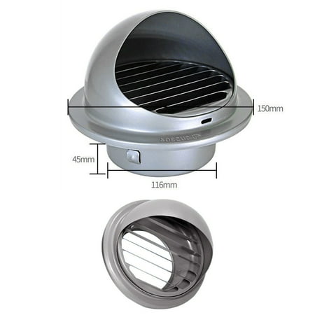 

Stainless Steel Round Brushed Bull Nosed External Extractor Wall Vent Outlet