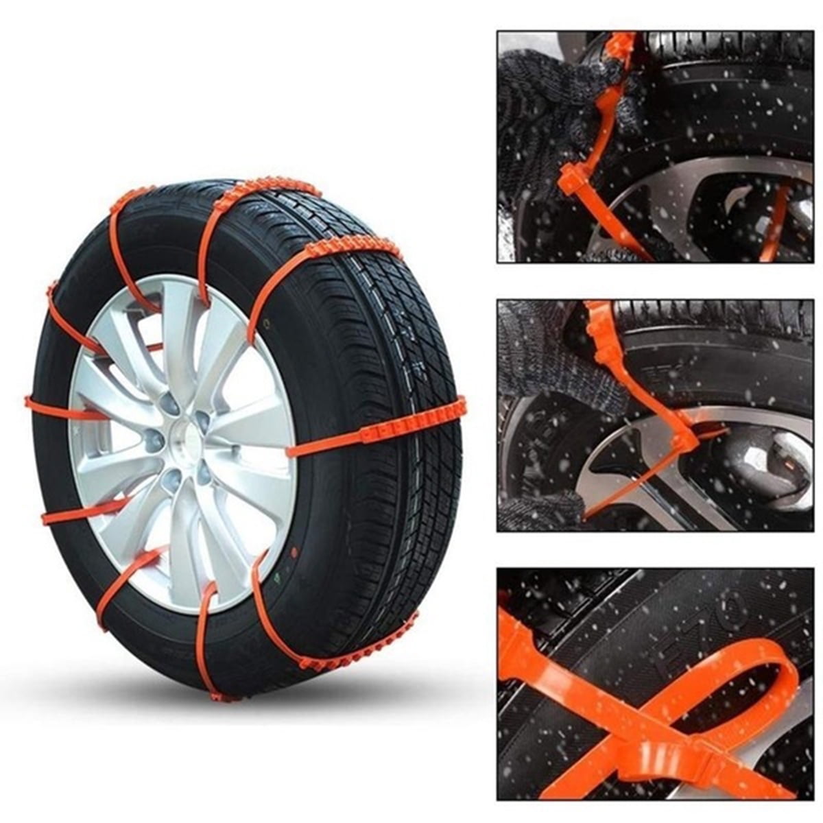 10/20X Car Antiskid Wheel Chains Tyre Tire Snow Chains Antislip Nylon