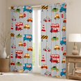 thumbnail image 2 of Manfei Cute Race Car Blackout Curtains,Kawaii Bus Pattern Curtains Pack of 2 (42x84 Each),Gray, 2 of 7
