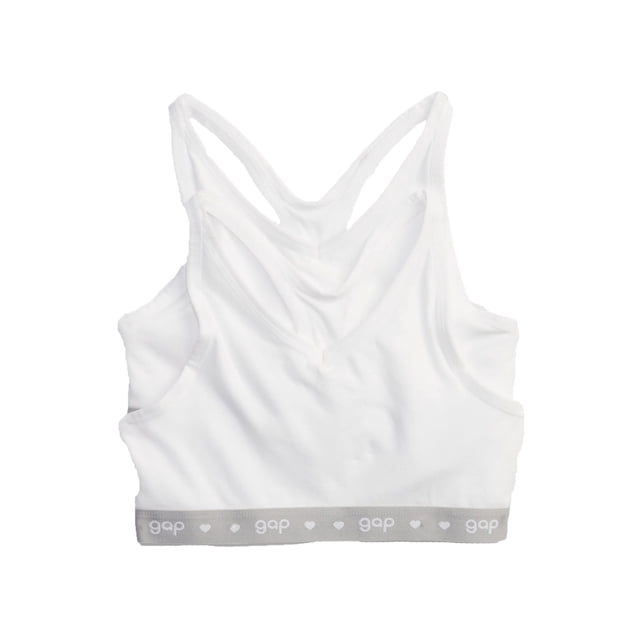 GAP Paquete de 2 brasieres de Espalda Cruzada para niña, White Global, Large