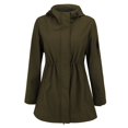thumbnail image 6 of Vinsonshop Rain Jacket for Women Long Raincoat Womens Windbreaker Jacket with Hood Womens Jacket with Hood Casual Outerwear Travel Jacket Outdoor Jacket Green M, 6 of 9
