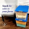 thumbnail image 3 of Homz 64-Quart Clear Stackable Plastic Storage Container, Blue/Clear, 3 of 9
