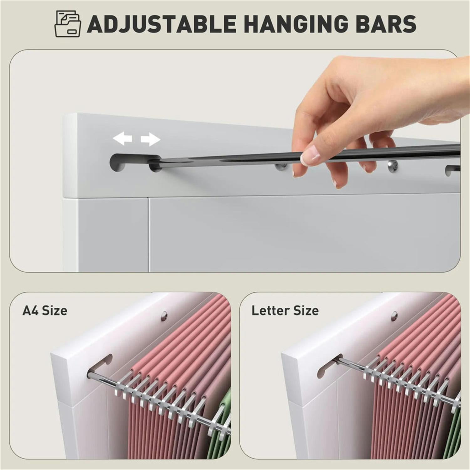 Demi Bonn Modern 2-Drawer Filing Cabinet for Letter, A4 and Legal Size, Home Office, Rustic Farmhouse Vertical File Cabinet, White