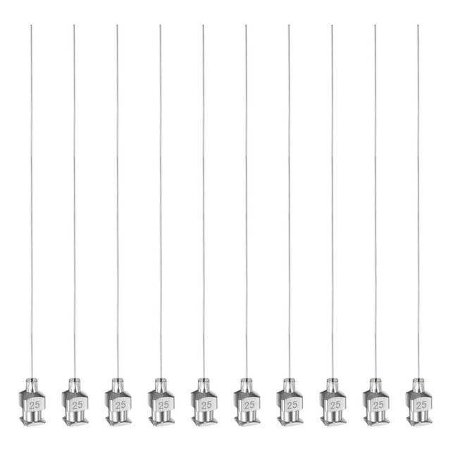 Uxcell 10 Pcs Aiguilles de Distribution en Acier Inoxydable 25G, Tube d'Aiguille de Colle 4 Pouces Embout Émoussé