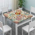 thumbnail image 3 of Vibrant Bohemian Floral Design Table Cover, 36x36 Inch Square Stretch Tablecloth for Kitchen, Patio, and Card Tables, 3 of 6