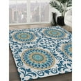 thumbnail image 2 of Ahgly Company Indoor Square Patterned Blue Novelty Area Rugs, 4' Square, 2 of 6