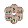 thumbnail image 7 of 13 Inch Round Placemats Set of 6, Christmas Non Slip Heat Insulation PP Table Mats, Snowman Snowflake Xmas Tree Winter Wooden Washable Place Mats for Kitchen Dining Party Table Decor, 7 of 7
