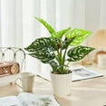 thumbnail image 4 of Realistic Artificial Potted Plant - Green Plastic Indoor Decor for Home, Desk, Bookshelf - Low Maintenance Faux Greenery for Living Room, Bedroom, Bathroom, 4 of 6