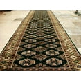 thumbnail image 1 of AHMEDANI Exclusive Jaldar Green Ivory Touch Wool Hand Knotted Soft Runner Rug (9.9 X 2.5)', 1 of 8