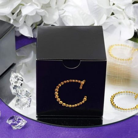 Wedding Self Adhesive Pearls - Efavormart 12 Pack Self Adhesive Gold Diamond Crystal Letter Rhinestones Stickers For Wedding Event Centerpiece Decoration